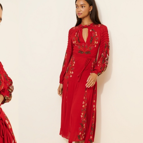 Farm Rio Berry Garden Pleated Maxi Dress - Picture 8 of 8